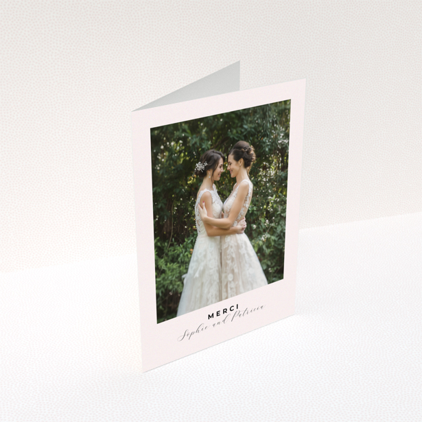 Wedding thank you card with personalised photo and elegant design, 1 photo