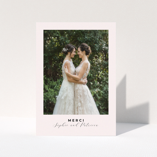 Wedding thank you card with personalised photo and elegant design, 1 photo