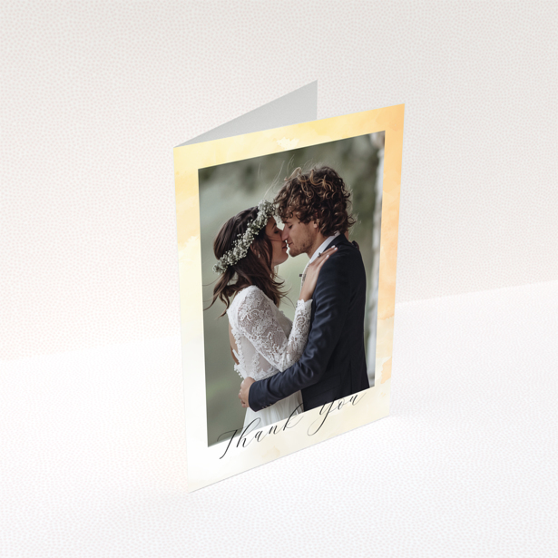 Wedding thank you card with one photo