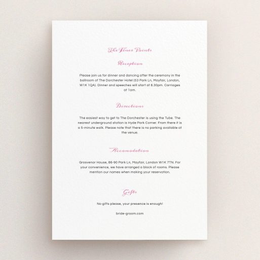 Wedding Information Sheet Design - "In a jar" A wedding information sheet design named "In a jar". It is an A5 card in a portrait orientation. "In a jar" is available as a flat card, with mainly white colouring.