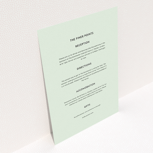 A wedding information sheet template titled "Jungle collection". It is an A5 card in a portrait orientation. "Jungle collection" is available as a flat card, with mainly green colouring.