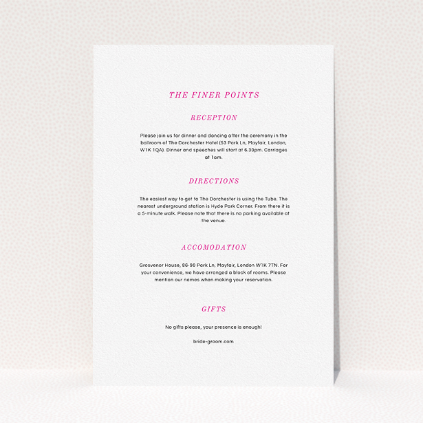 A wedding insert card template titled "Simple circle border". It is an A5 card in a portrait orientation. "Simple circle border" is available as a flat card, with mainly white colouring.