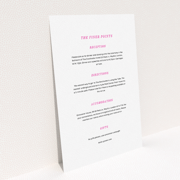 A wedding insert card template titled "Simple circle border". It is an A5 card in a portrait orientation. "Simple circle border" is available as a flat card, with mainly white colouring.