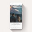 A wedding invitation for whatsapp named "Four Fifths Photo". It is a smartphone screen sized invite in a portrait orientation. It is a photographic wedding invitation for whatsapp with room for 1 photo. "Four Fifths Photo" is available as a flat invite, with tones of black and white.