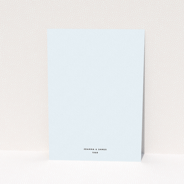 A wedding invite card design titled "Bold border". It is an A5 invite in a portrait orientation. "Bold border" is available as a flat invite, with mainly blue colouring.