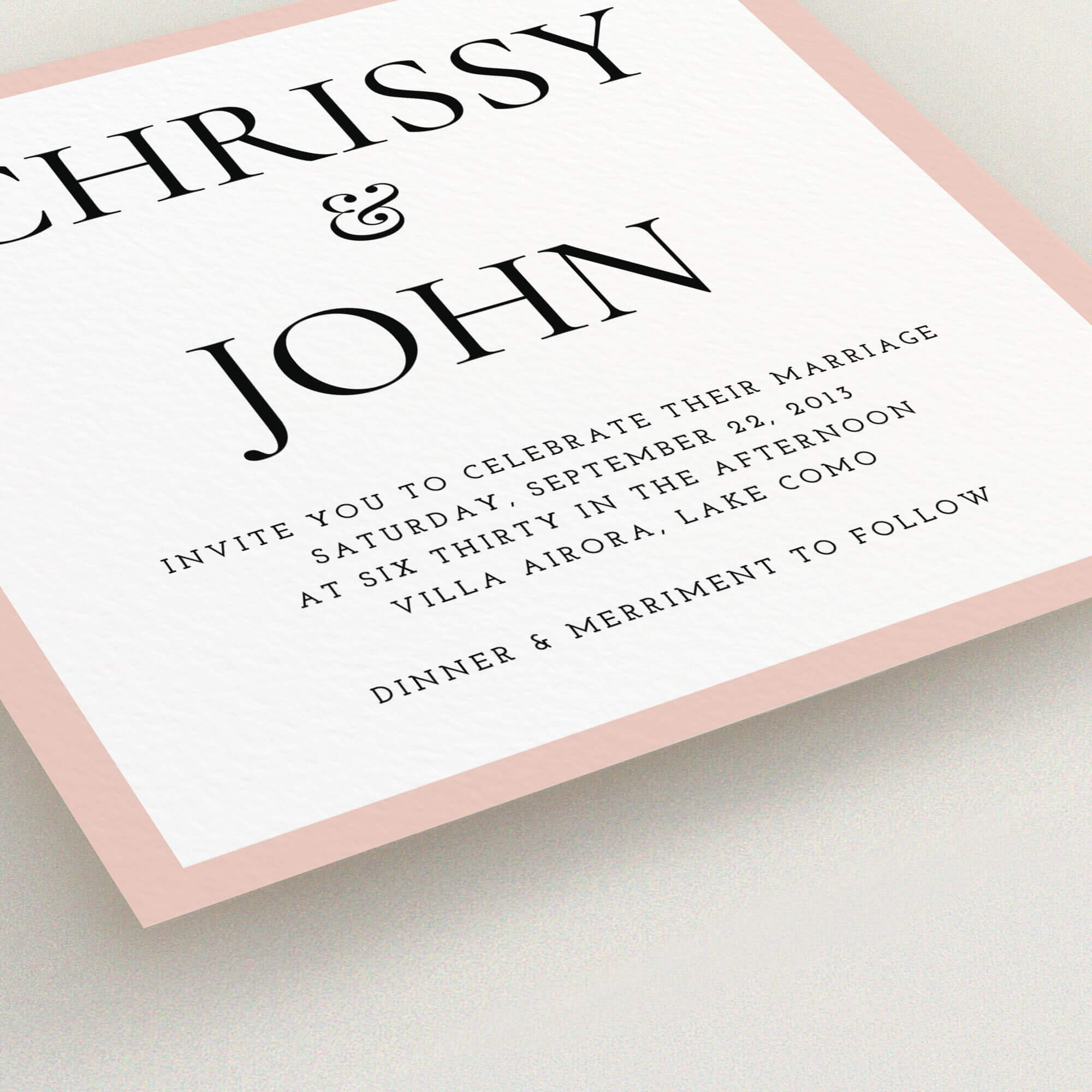 Invite Card Front Front and centre in Personalised Wedding Invitation Cards