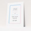 A wedding invite card called "Intersection". It is an A5 invite in a portrait orientation. "Intersection" is available as a flat invite, with tones of blue and pink.