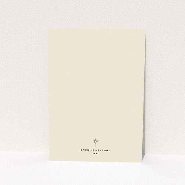 A wedding invite card template titled "My little daisy". It is an A5 invite in a portrait orientation. "My little daisy" is available as a flat invite, with tones of cream and gold.