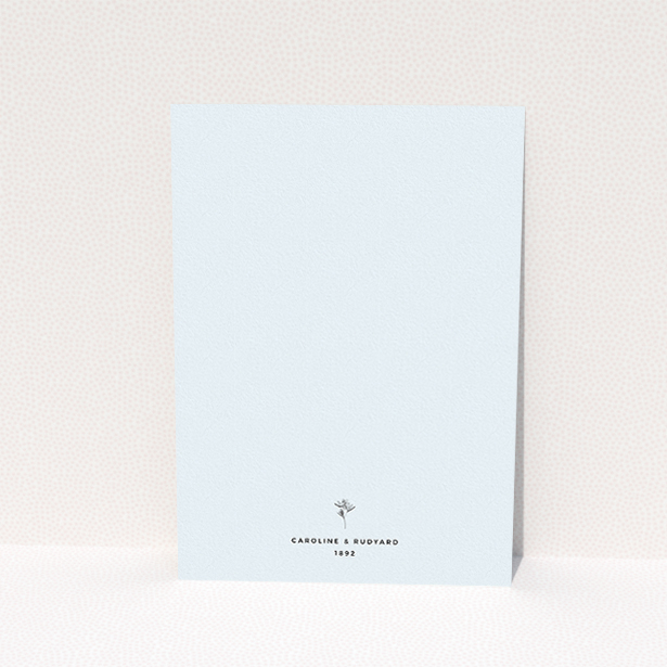 A wedding invite card design called "My little daisy". It is an A5 invite in a portrait orientation. "My little daisy" is available as a flat invite, with mainly white colouring.