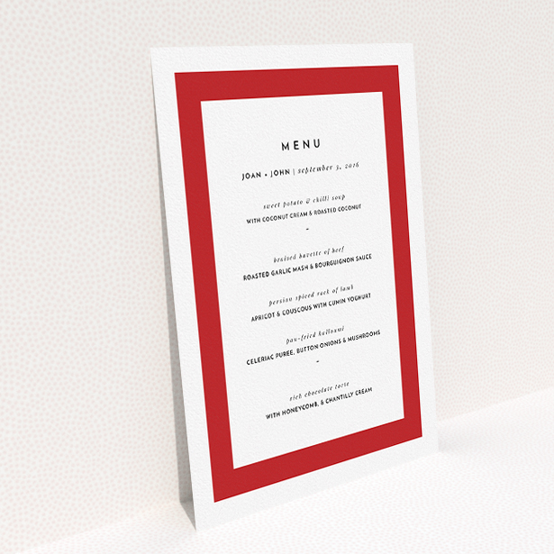 Red Heart Confetti Personalised Wedding Menu Cards 