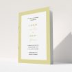 A wedding order of service design titled "Light Gold Border". It is an A5 booklet in a portrait orientation. "Light Gold Border" is available as a folded booklet booklet, with tones of gold and white.