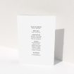 A wedding order of service design named "Marine Wreath Cover". It is an A5 booklet in a portrait orientation. "Marine Wreath Cover" is available as a folded booklet booklet, with tones of ice blue, light green and yellow.