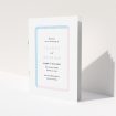 A wedding program design titled "Pink and Blue Folded". It is an A5 booklet in a portrait orientation. "Pink and Blue Folded" is available as a folded booklet booklet, with tones of blue and pink.