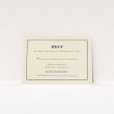 A wedding response card named "Nice and square". It is an A7 card in a landscape orientation. "Nice and square" is available as a flat card, with tones of cream and navy blue.