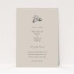 A wedding save the date design named "Acorn stamp". It is an A6 save the date in a portrait orientation. "Acorn stamp" is available as a flat save the date, with mainly dark cream colouring.