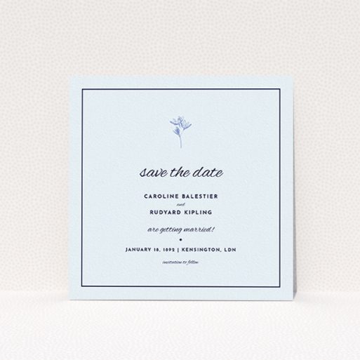 A wedding save the date card named "My little daisy". It is a square (148mm x 148mm) card in a square orientation. "My little daisy" is available as a flat card, with mainly white colouring.