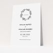 A wedding save the date design titled "Simple Wreath". It is an A6 save the date in a portrait orientation. "Simple Wreath" is available as a flat save the date, with mainly white colouring.