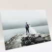 A wedding thank you card named "Flourished Thank You". It is an A5 card in a landscape orientation. It is a photographic wedding thank you card with room for 1 photo. "Flourished Thank You" is available as a folded card, with mainly white colouring.