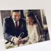 A wedding thank you card design called "Handwritten Thanks". It is an A5 card in a landscape orientation. It is a photographic wedding thank you card with room for 1 photo. "Handwritten Thanks" is available as a folded card, with mainly white colouring.