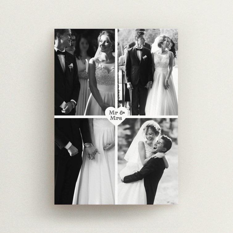 Monochrome Heart in Wedding Thank You Cards