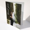 A wedding thank you card called "Up the Side". It is an A5 card in a portrait orientation. It is a photographic wedding thank you card with room for 1 photo. "Up the Side" is available as a folded card, with mainly white colouring.