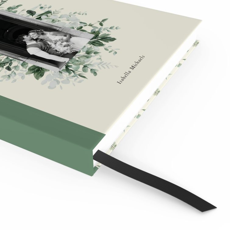 Floral themed personalised notebooks with one photo on the cover design by Utterly Printable.