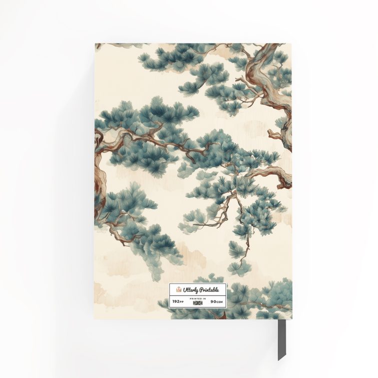 Elegant nature-inspired notebooks full cover spread design without photos, suitable for daily notes, by Utterly Printable.