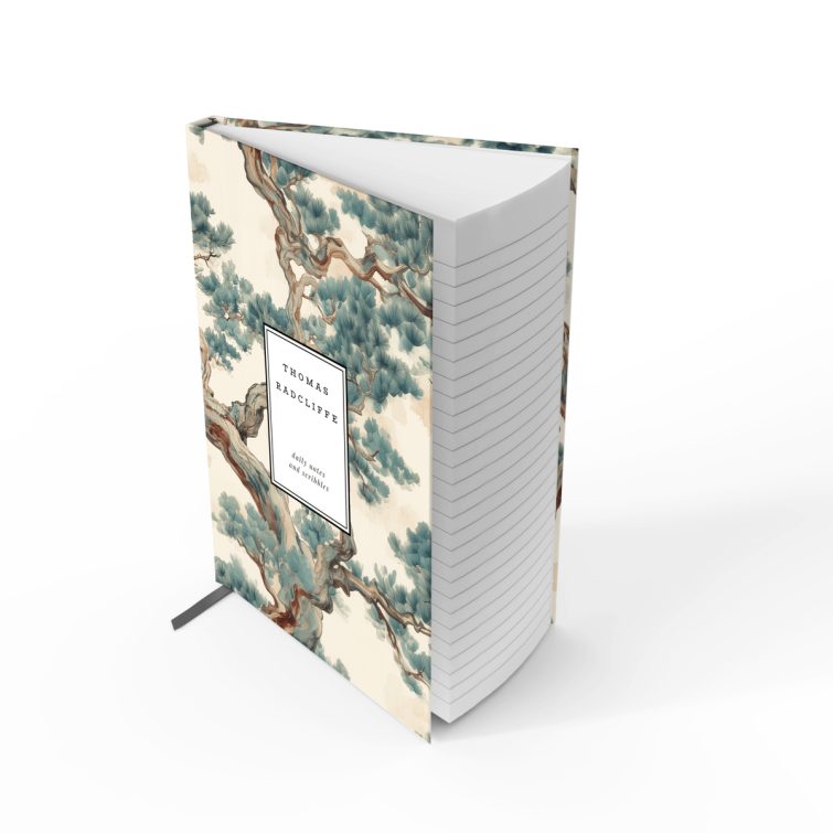 Elegant nature-inspired notebooks full cover spread design without photos, suitable for daily notes, by Utterly Printable.