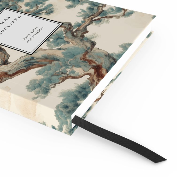 Elegant nature-inspired notebooks full cover spread design without photos, suitable for daily notes, by Utterly Printable.