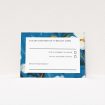 White Flower Blues RSVP Card Template - Elegant Wedding Stationery. This is a view of the front