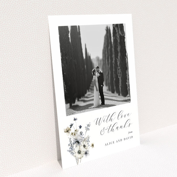 Wedding thank you card design reverse side by Utterly Printable, Portrait