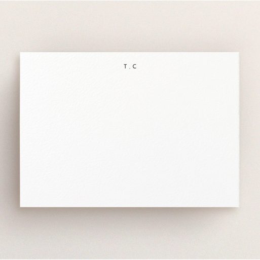 Correspondence Card Design for Women - "Blank canvas" A womens correspondence card named "Blank canvas". It is an A5 card in a landscape orientation. "Blank canvas" is available as a flat card, with tones of white and Blue.