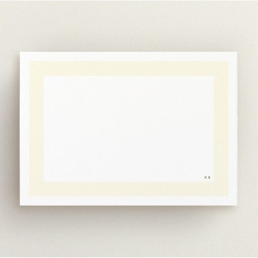Correspondence Card Design for Women - "Cream border " A womens correspondence card design named "Cream border ". It is an A5 card in a landscape orientation. "Cream border " is available as a flat card, with mainly cream colouring.