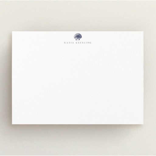 Correspondence Card Design for Women - "Huddled in the bay" A womens correspondence card named "Huddled in the bay". It is an A5 card in a landscape orientation. "Huddled in the bay" is available as a flat card, with mainly white colouring.
