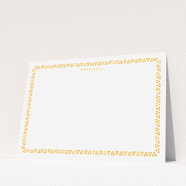 A womens correspondence card called "Inexact science". It is an A5 card in a landscape orientation. "Inexact science" is available as a flat card, with tones of orange and white.