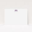 A womens correspondence card called "Two little flowers". It is an A5 card in a landscape orientation. "Two little flowers" is available as a flat card, with tones of white and purple.