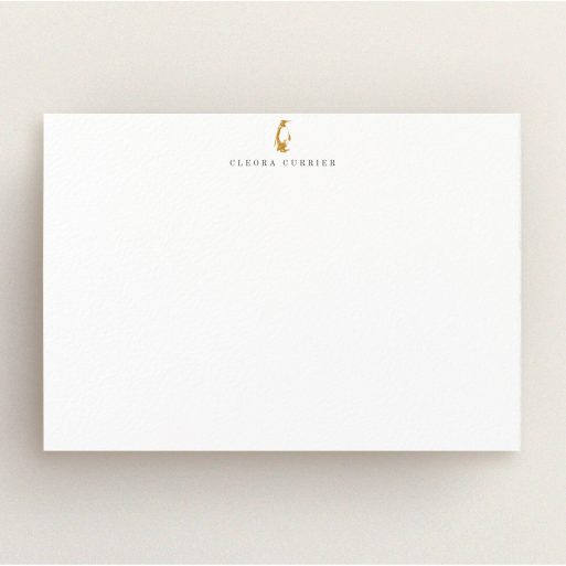 Correspondence Card Design for Women - "Where is the penguin" A womens correspondence card design called "Where is the penguin". It is an A5 card in a landscape orientation. "Where is the penguin" is available as a flat card, with tones of white and Dark orange.