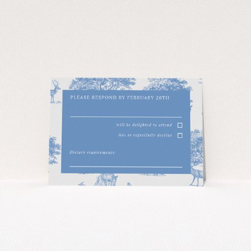 Serene Woodland Harmony RSVP Card - Wedding Stationery by Utterly Printable. This is a view of the front