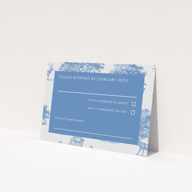 Serene Woodland Harmony RSVP Card - Wedding Stationery by Utterly Printable. This is a view of the front