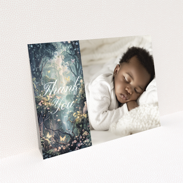 Baby thank you card reverse side design named Landscape with no photos
