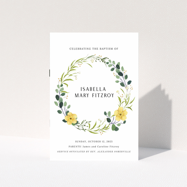 Floral Christening order of service program front cover with 0 photos